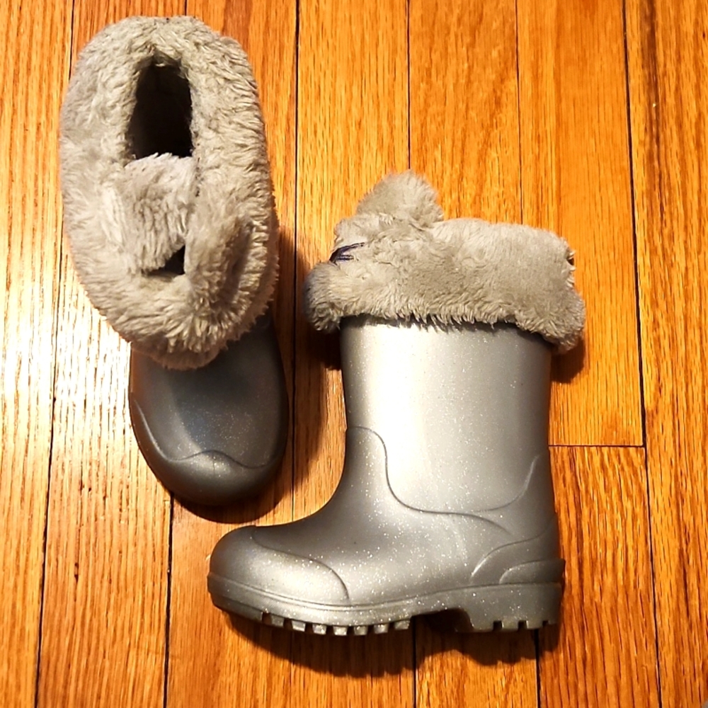 Stride Rite Silver Toddler rain boots size 6